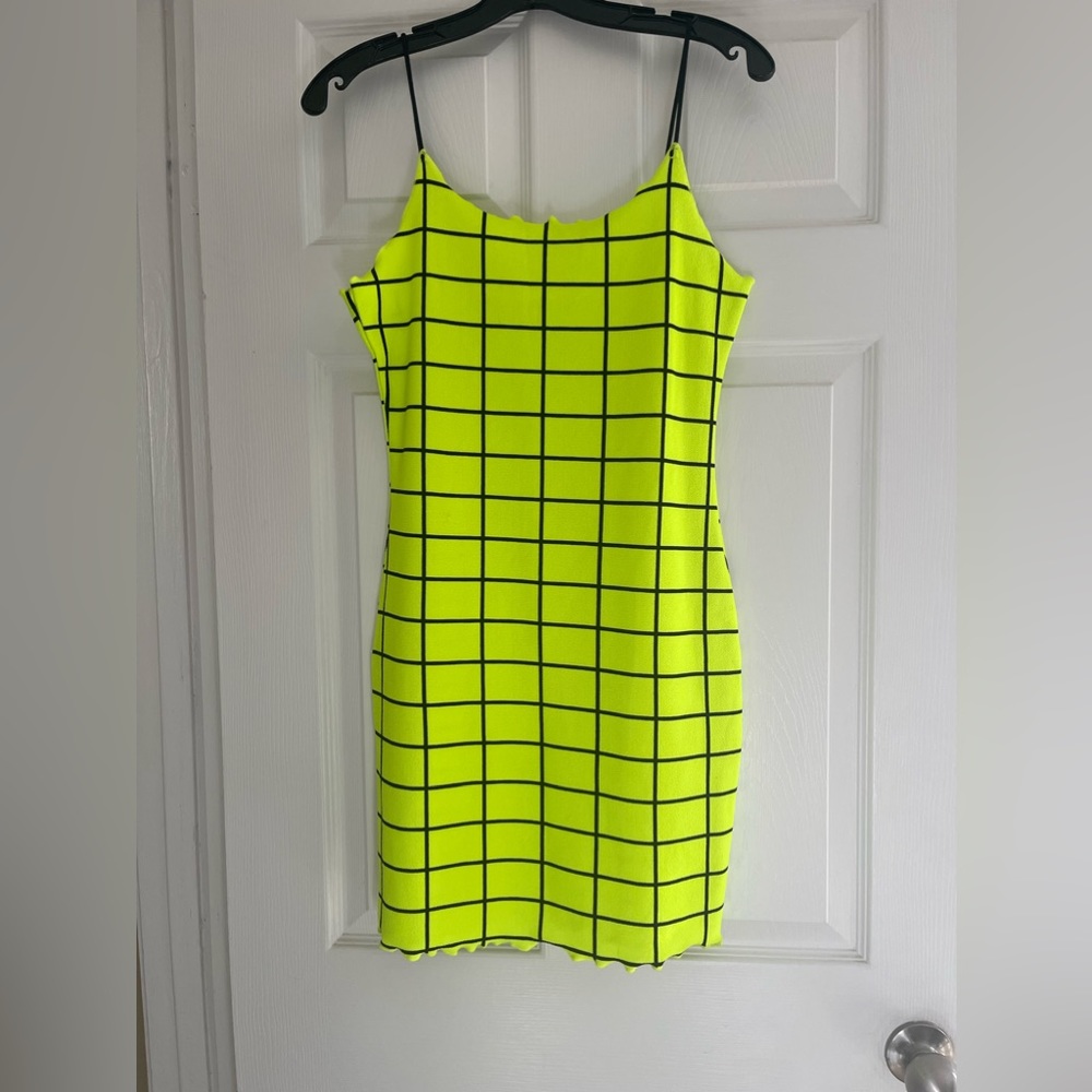 Neon checkered dress